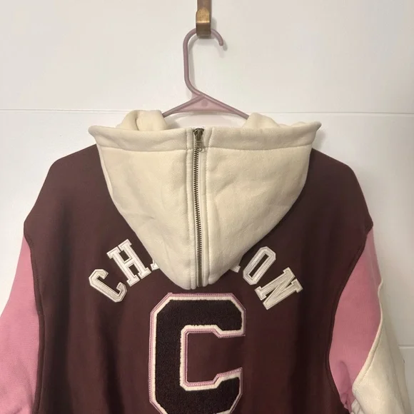 Champion Women's Multicolor Varsity Zip-Up Jacket Size L - Picture 8 of 9